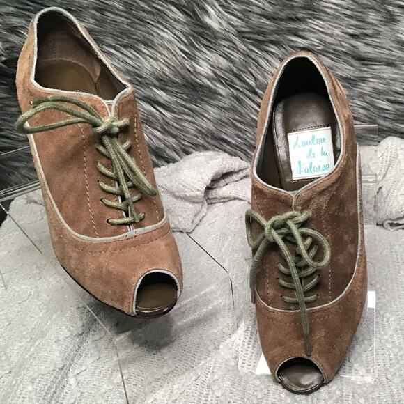 Loulou de la Falaise Peep Toe Booties - Size 7M - Picture 2 of 8